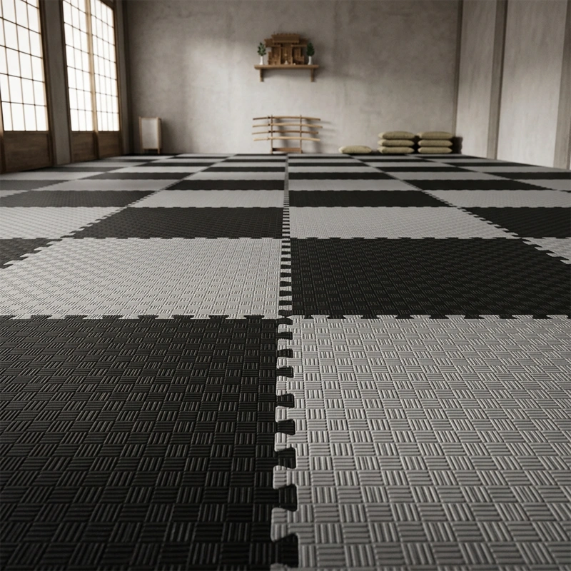 TATAMI PUZZLE Negro Gris  1x1m | 20mm | Reversible | Antideslizante | Multifuncional