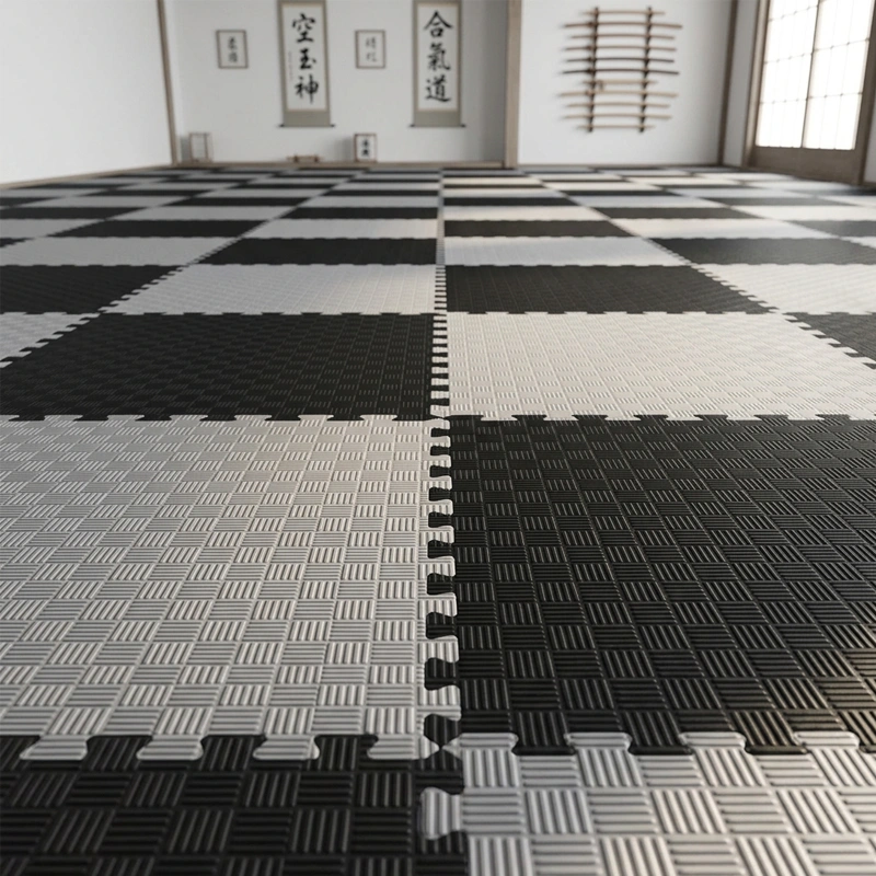 TATAMI PUZZLE Negro Gris  1x1m | 20mm | Reversible | Antideslizante | Multifuncional