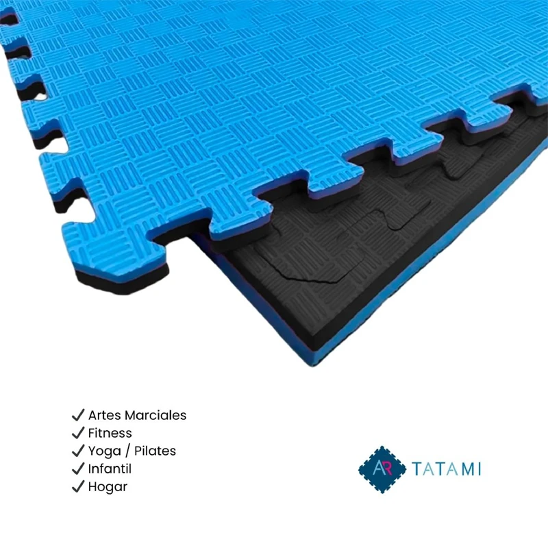 TATAMI PUZZLE Azul Negro 1x1m | 20mm | Artes Marciales | Fitness | Yoga | Pilates | Gimnasios