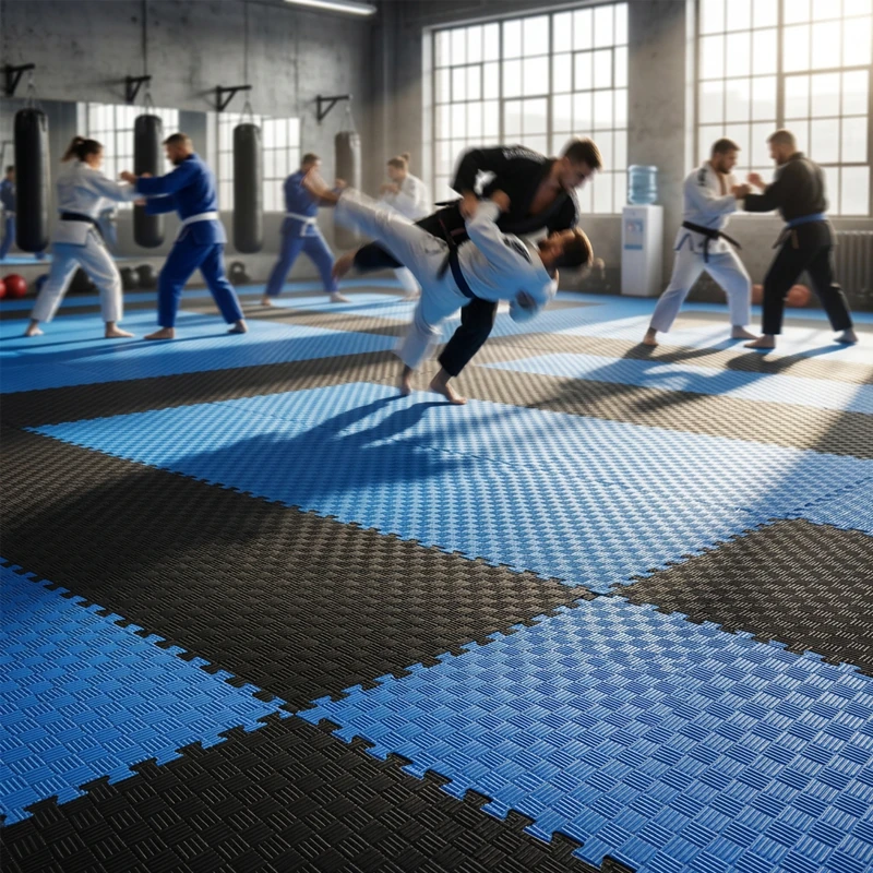 TATAMI PUZZLE Azul Negro 1x1m | 20mm | Artes Marciales | Fitness | Yoga | Pilates | Gimnasios