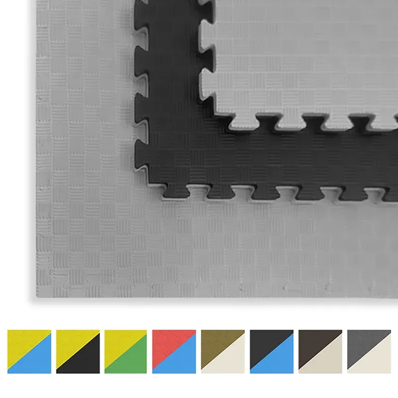 TATAMI PUZZLE Gris Negro 1x1m | 25mm | Artes Marciales | Gimnasio | Reversible | Suelo Deportivo