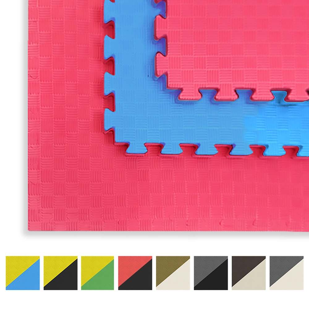 TATAMI PUZZLE Rojo y Azul 1x1m | 20mm | Artes Marciales | Suelo Gimnasio Reversible | Judo
