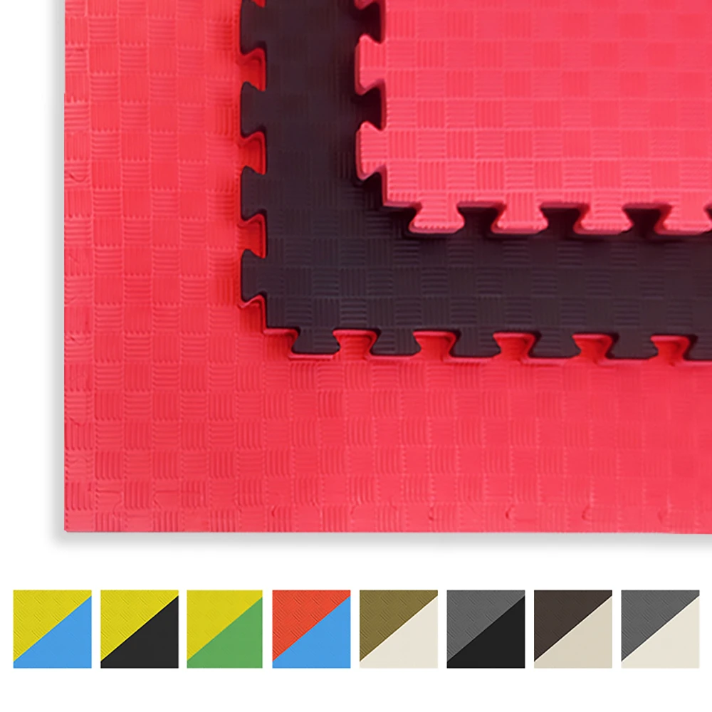 TATAMI PUZZLE Rojo Negro 1x1m | 25mm | Boxeo | Suelo Para Artes Marciales | Suelo Deportivo y Gimnasio