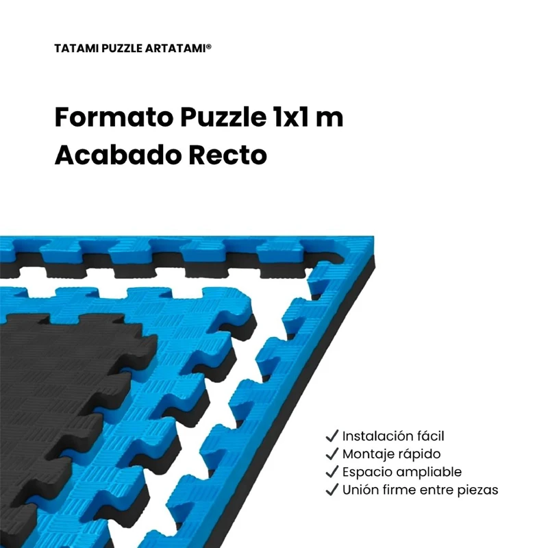TATAMI PUZZLE Azul Negro 1x1m | 20mm | Artes Marciales | Fitness | Yoga | Pilates | Gimnasios