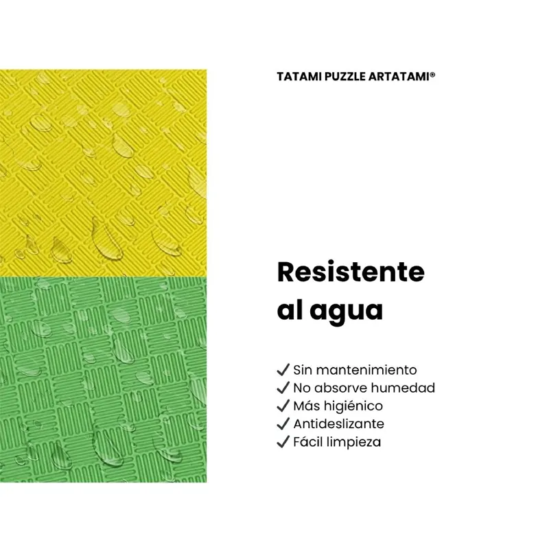 TATAMI PUZZLE Amarillo Verde 1x1m | 20mm | Reversible | Antideslizante | Multifuncional
