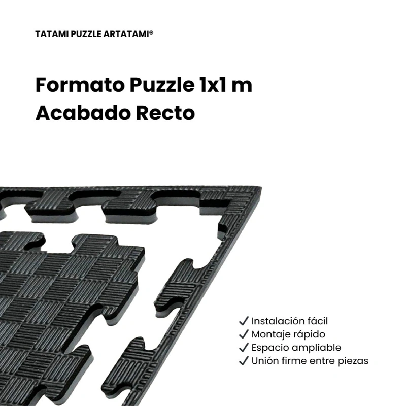 TATAMI PUZZLE Negro Gris  1x1m | 20mm | Reversible | Antideslizante | Multifuncional