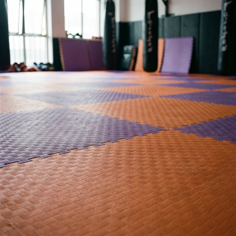 TATAMI PUZZLE Naranja Lila  1x1m | 20mm | Reversible | Antideslizante | Multifuncional