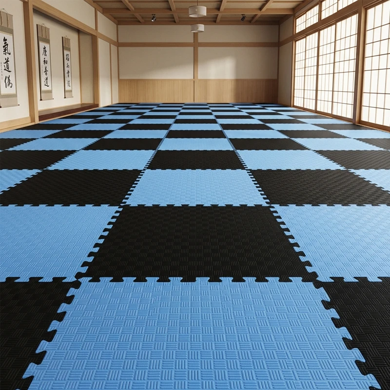 TATAMI PUZZLE Azul Negro 1x1m | 20mm | Artes Marciales | Fitness | Yoga | Pilates | Gimnasios