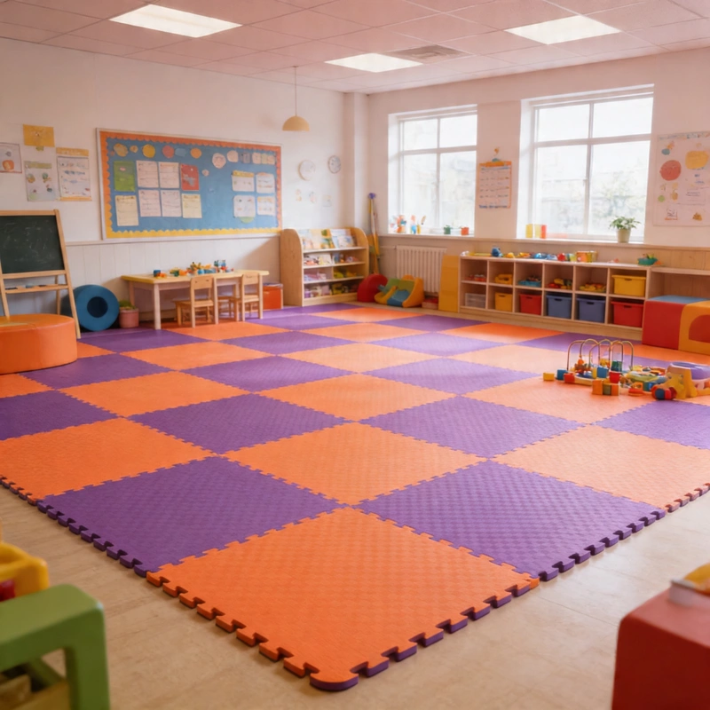 TATAMI PUZZLE Naranja Lila  1x1m | 20mm | Reversible | Antideslizante | Multifuncional