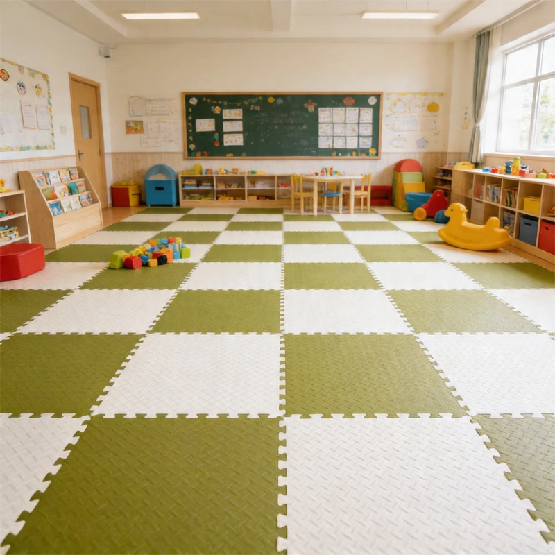 TATAMI PUZZLE Blanco Oliva 1x1m | 20mm | Reversible | Antideslizante | Multifuncional