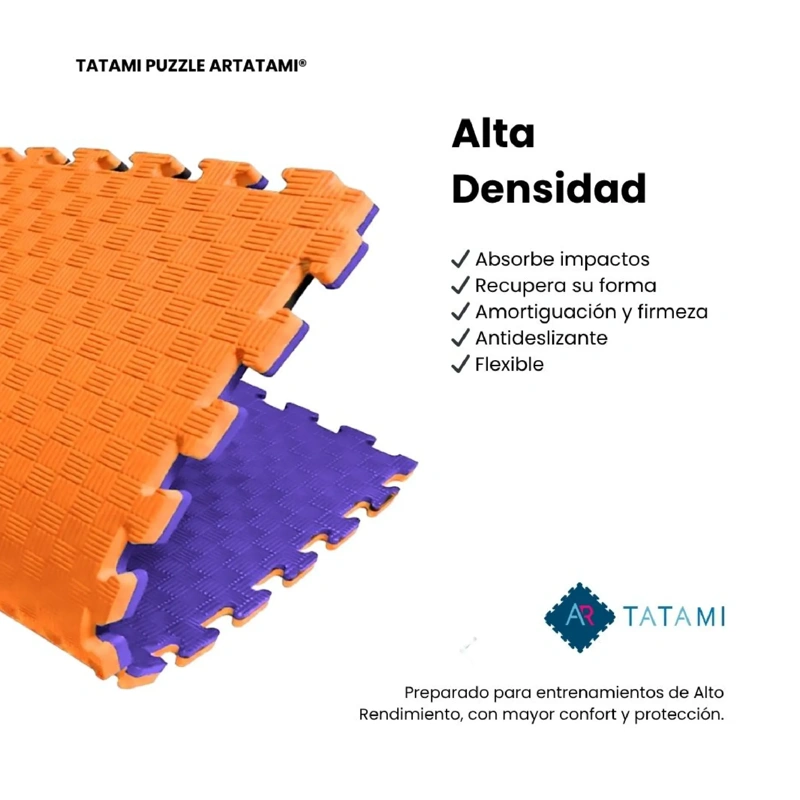 TATAMI PUZZLE Naranja Lila  1x1m | 20mm | Reversible | Antideslizante | Multifuncional
