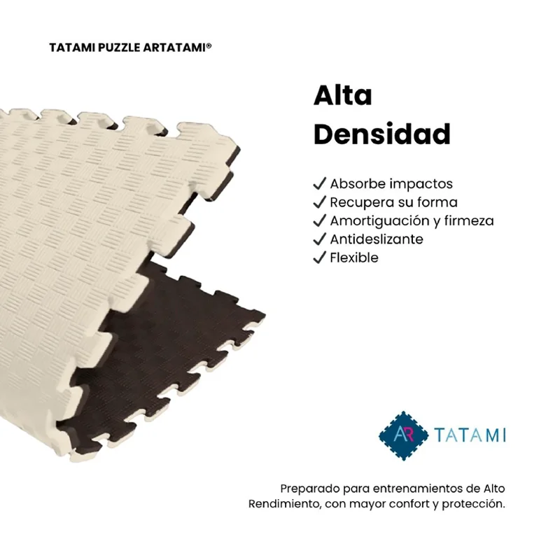 TATAMI PUZZLE  Marrón Beige  1x1m | 40mm | Artes Marciales | Gimnasio | Antideslizante | Suelo Deportivo