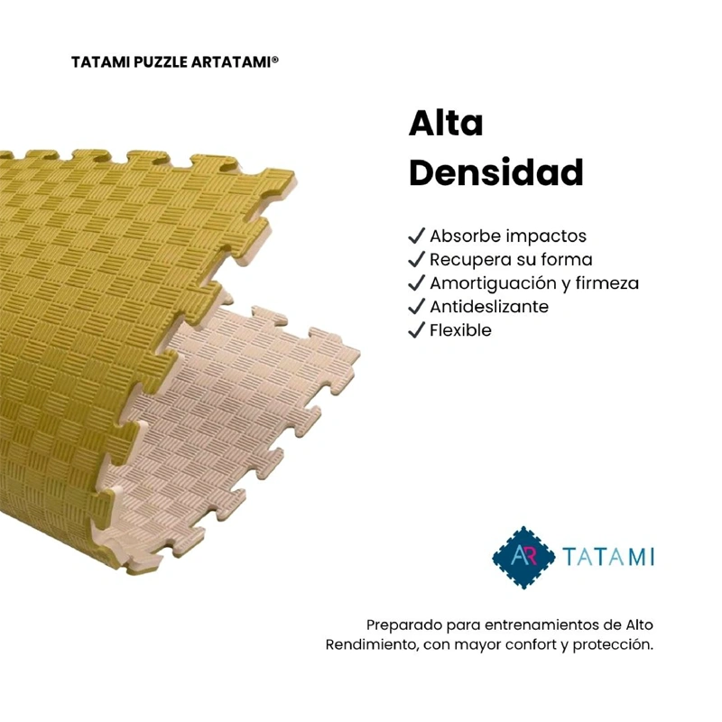 TATAMI PUZZLE Blanco Oliva 1x1m | 20mm | Reversible | Antideslizante | Multifuncional