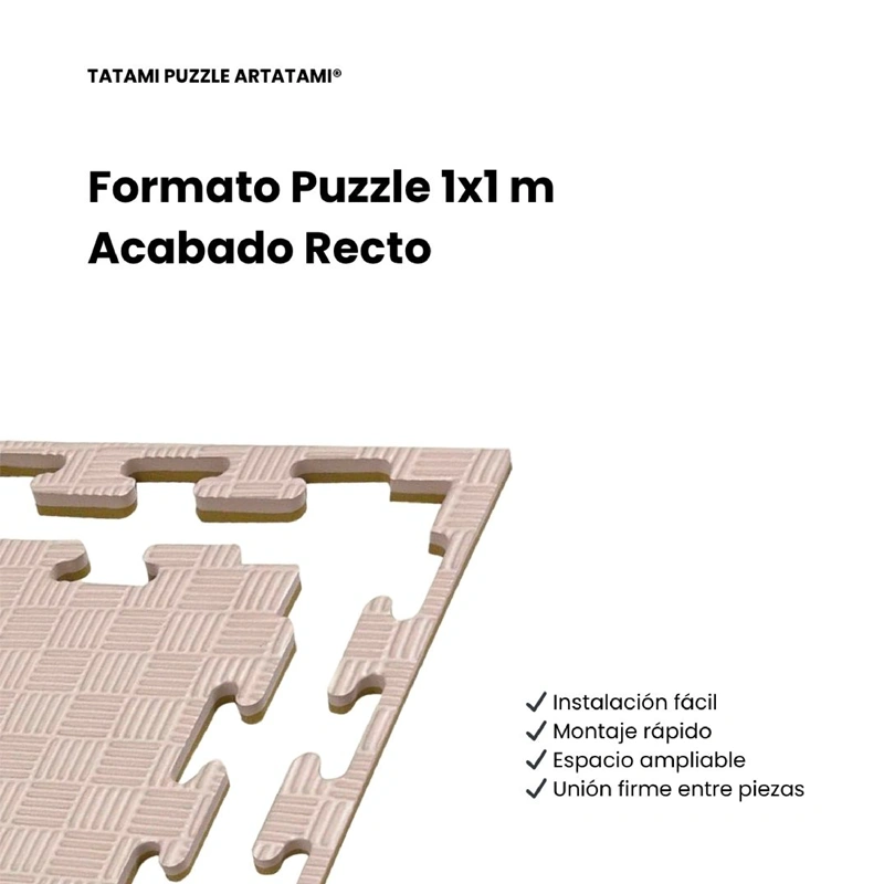 TATAMI PUZZLE Blanco Oliva 1x1m | 20mm | Reversible | Antideslizante | Multifuncional