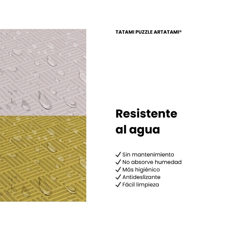 TATAMI PUZZLE Blanco Oliva 1x1m | 20mm | Reversible | Antideslizante | Multifuncional