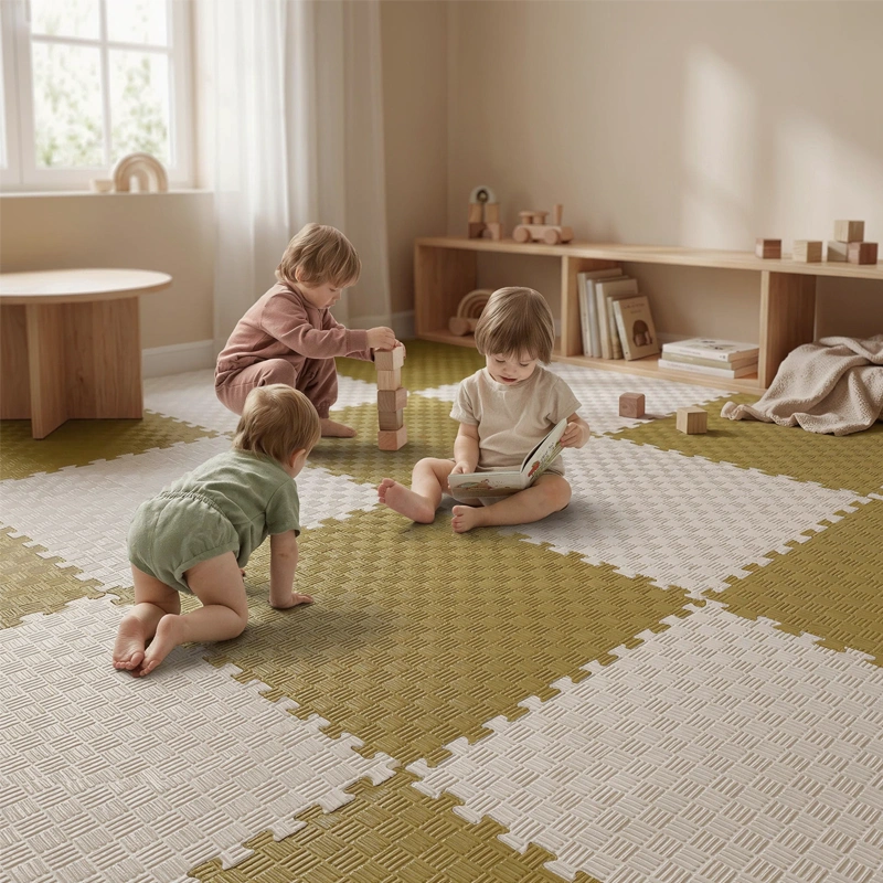 TATAMI PUZZLE Blanco Oliva 1x1m | 20mm | Reversible | Antideslizante | Multifuncional