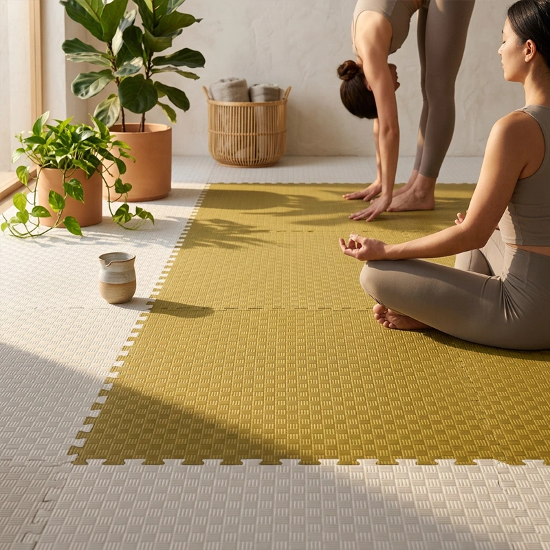 TATAMI PUZZLE Blanco Oliva 1x1m | 20mm | Reversible | Antideslizante | Multifuncional