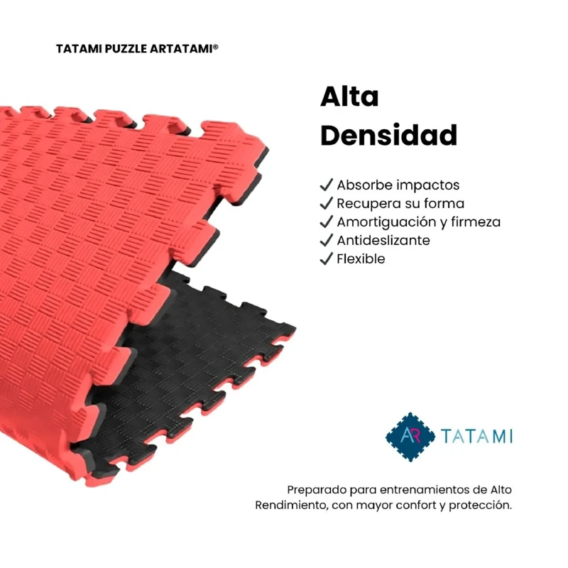 TATAMI PUZZLE Rojo Negro 1x1m | 20mm |  Artes Marciales | Fitness y Yoga