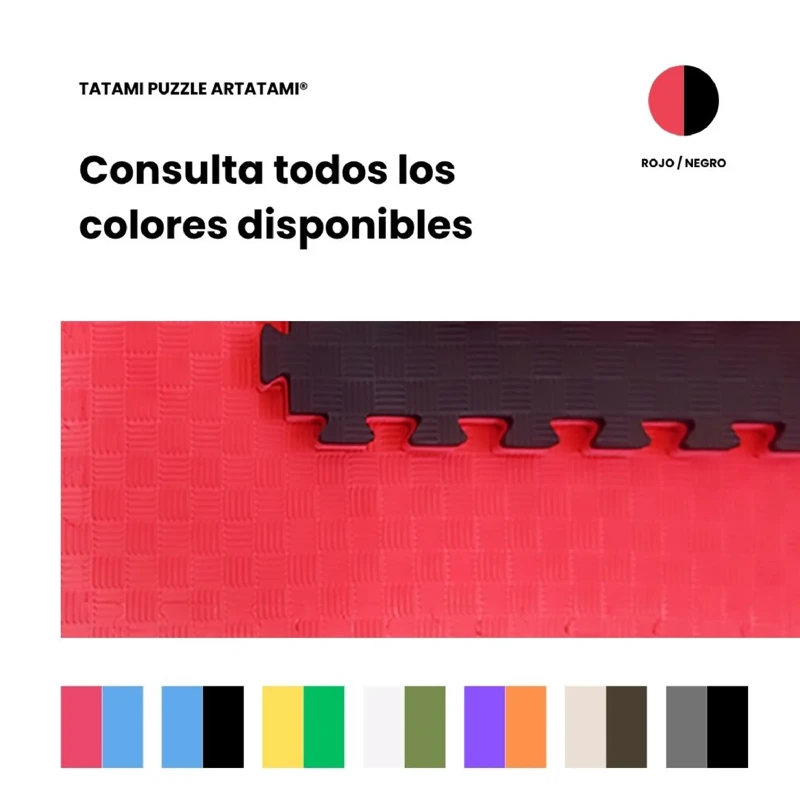 TATAMI PUZZLE Rojo Negro 1x1m | 20mm |  Artes Marciales | Fitness y Yoga