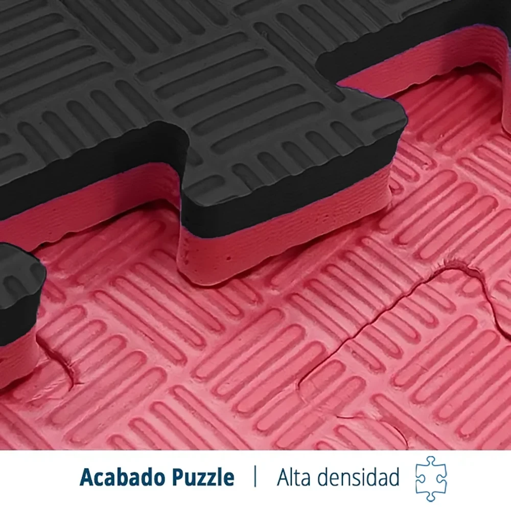 TATAMI PUZZLE Rojo Negro 1x1m | 25mm | Boxeo | Suelo Para Artes Marciales | Suelo Deportivo y Gimnasio