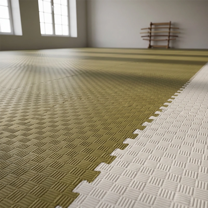 TATAMI PUZZLE Blanco Oliva 1x1m | 20mm | Reversible | Antideslizante | Multifuncional