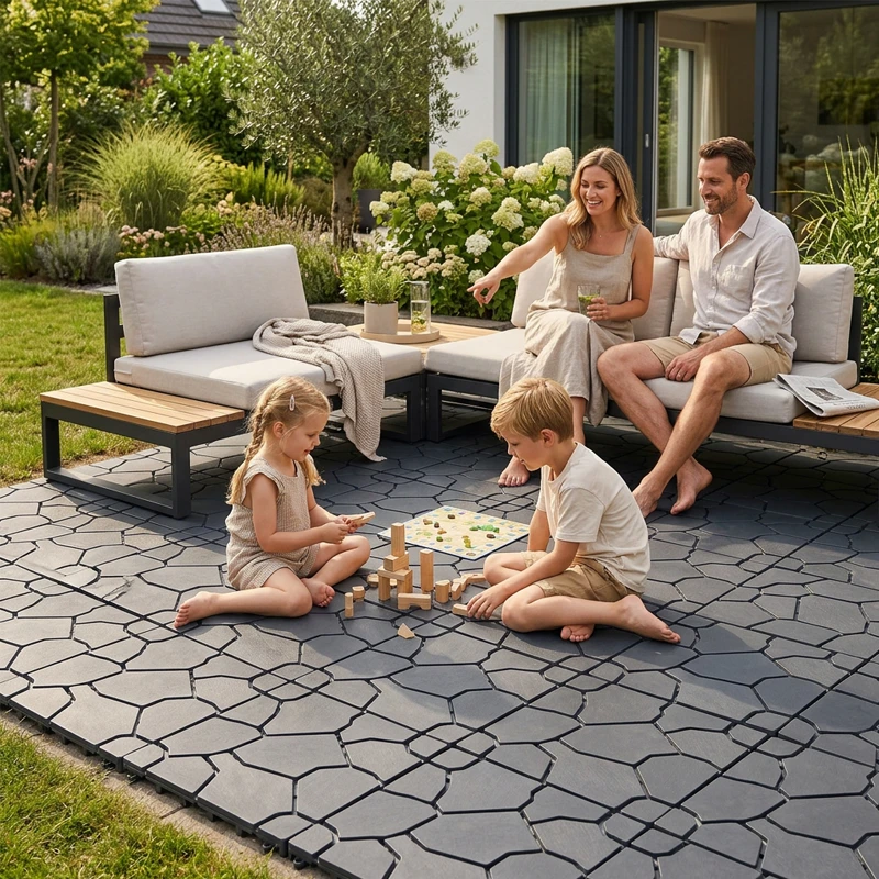 Losetas Composite Tarima Exterior Piedra | Terrazas | Balcón | Piscina | 30x30cm