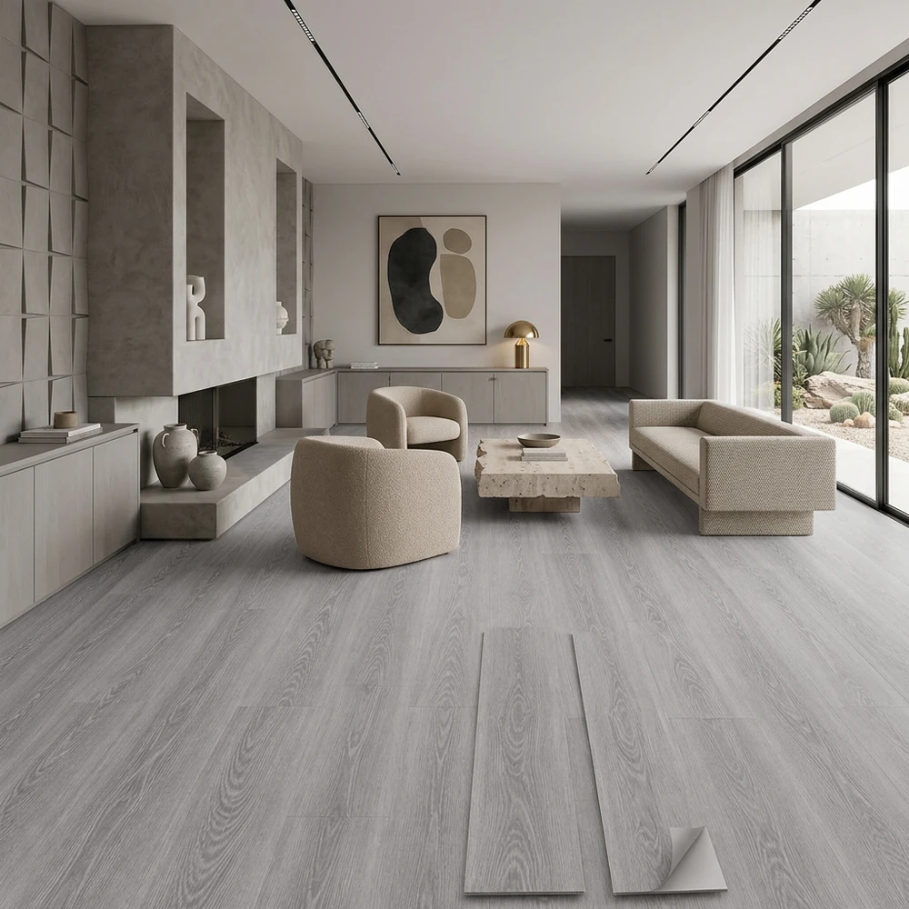 Suelo Vinílico Autoadhesivo Roble Gris | Cocina | Baño | Resistencia al Agua | Bricolaje