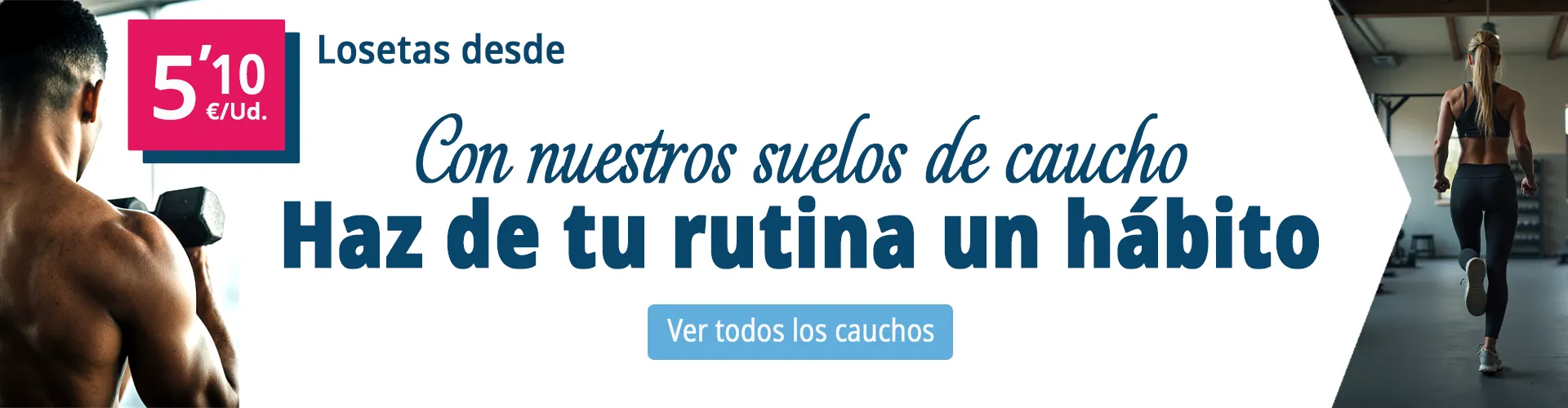 Suelos de caucho para gimnasios y espacios deportivos