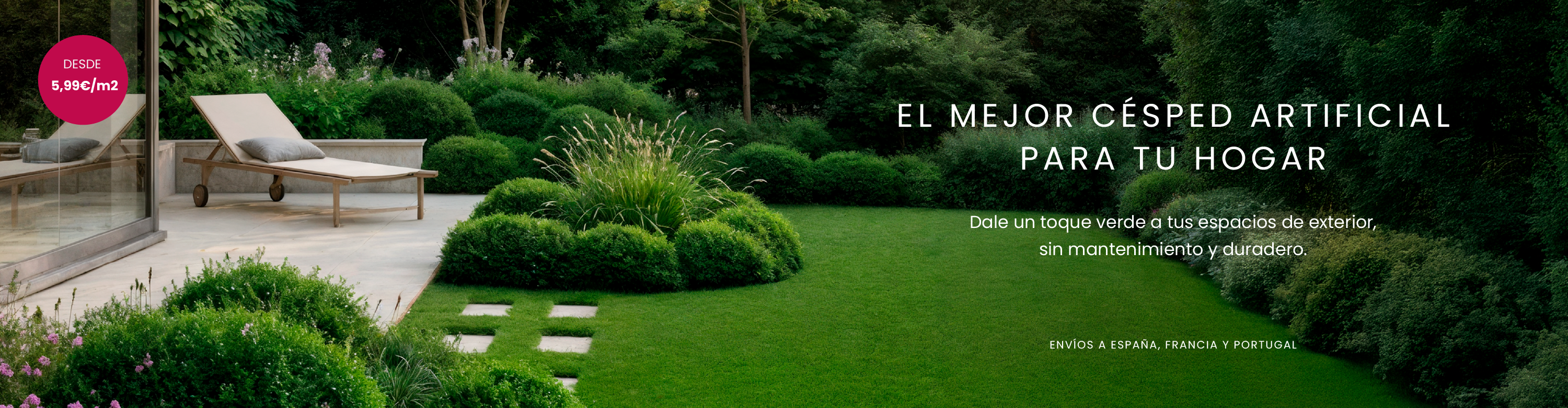 Cesped artificial para jardines y terrazas